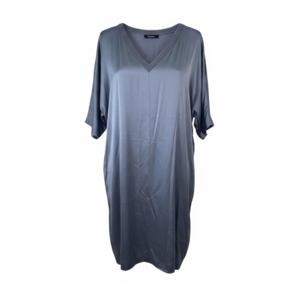 Fabiana filippi Elegant Gray/ Blue‎  V-Neck Dress size XXL